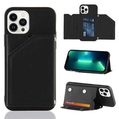 Black Wallet Phone Case For iPhone