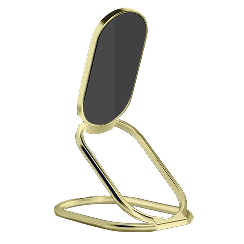 360-Degree Rotation Finger Ring Kickstand with Polished Metal Phone Grip for Magnetic Car Mount