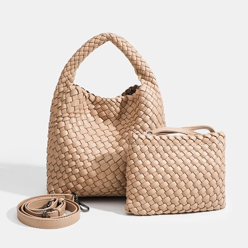 Luxury Woven Bag: Designer, Soft PU