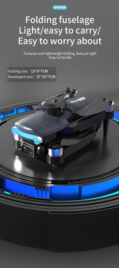 MHD H10 Foldable Brushless Drone 6K HD Dual Camera Optical Flow WiFi Professional Aerial Photography One Key Control Outdoor Toy