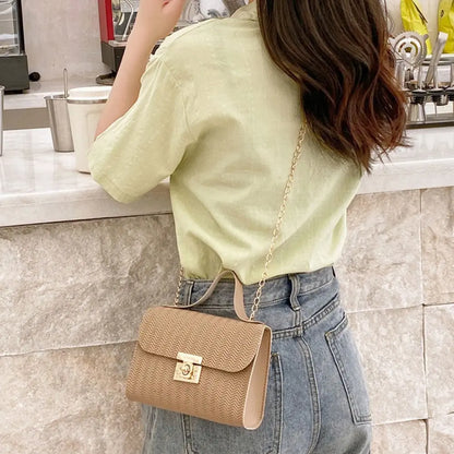 Fashion Mini Handbag: Solid Color, Casual Chain Shoulder Pouch