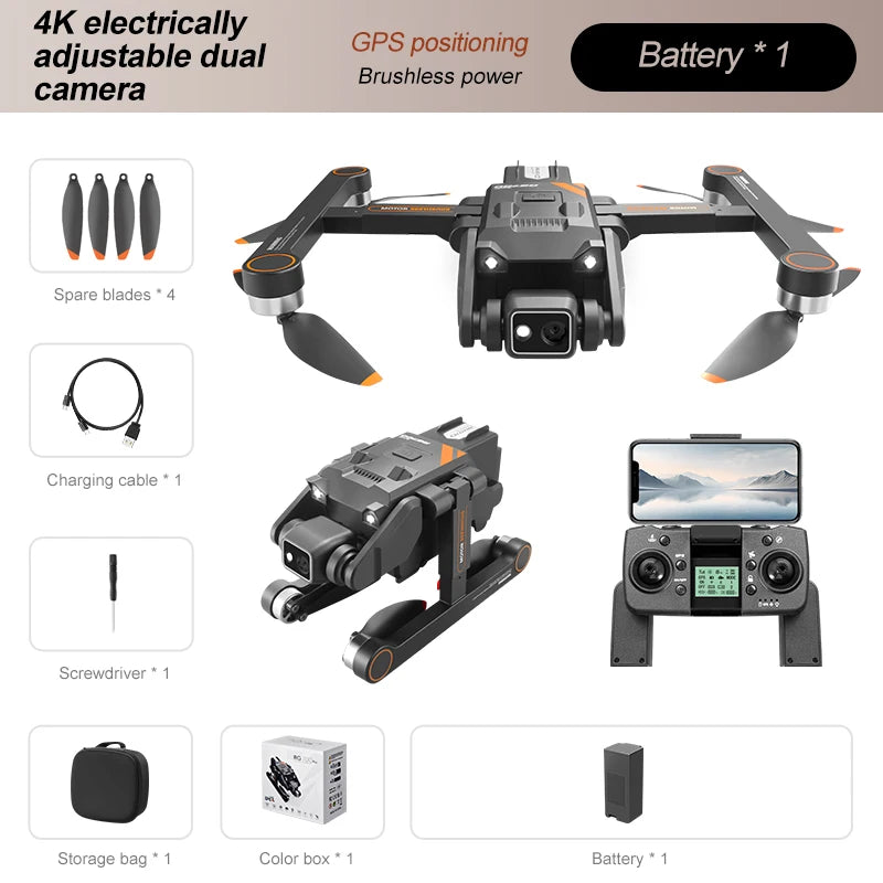 RG 700Pro RC Drönare GPS Undvikande av hinder Flygfotografi HD Dubbelkamera Quadcopter Borstlös motorhelikopter Barn Vuxenleksak