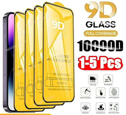 1-5PCS 9D Screen Protector Tempered Glass for IPhone 13