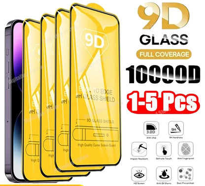 1-5PCS 9D Screen Protector Tempered Glass for IPhone 13 Mini