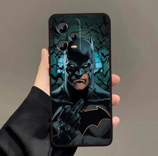 B-Batman Cartoon Cute Phone Case – Universal Black Cover for Xiaomi Redmi