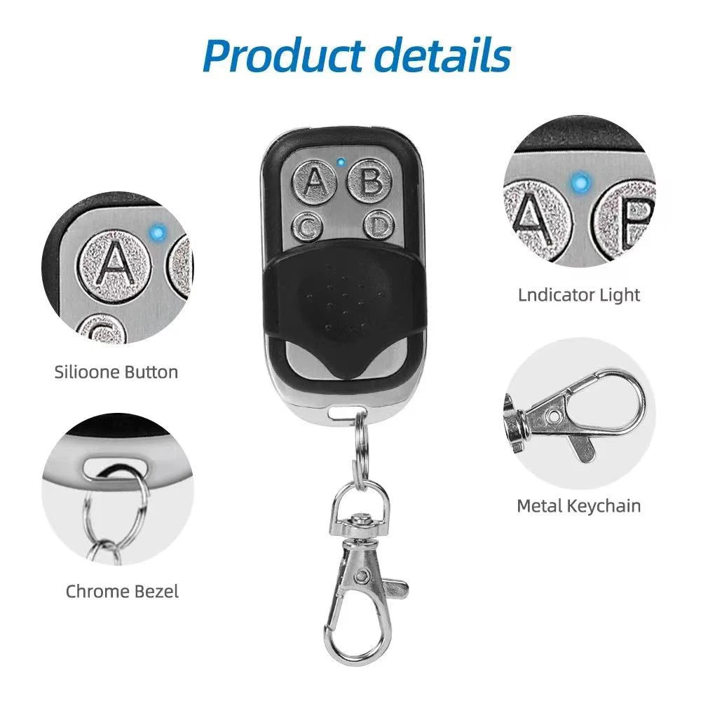 Universal 4 Buttons Garage Door Opener Remote Control 433MHZ Clone Fixed Learning Rolling Code Duplicator Garage