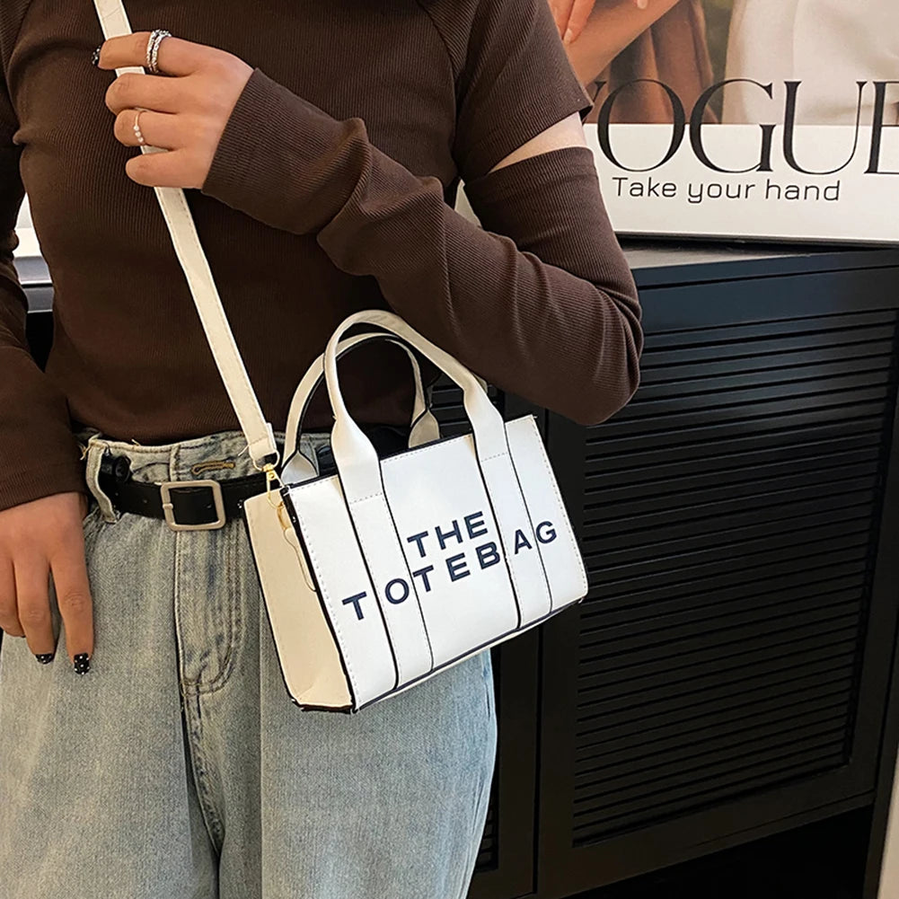 Branded Handbag: High Quality, Contrast Letter, Tote Bag