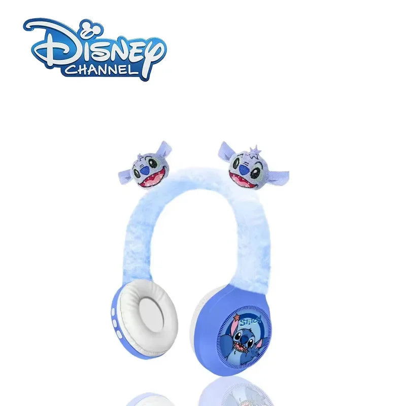 New Disney Stitch Wireless Bluetooth Headphones AH-806 HIFI Stereo Sound Foldable Headsets with Mic Anime Cartoon Children Gift