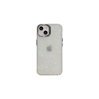 Dream Shell Pattern Phone Case for iPhone 16, Electroplated Button Protective Cover for iPhone 15 Pro Max, 13/14