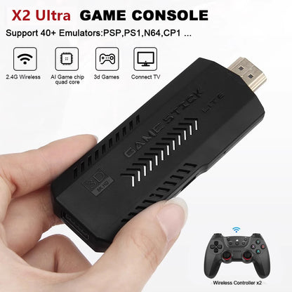 X2 Ultra Video Game Stick Console Or ONLY 2.4G Double Wireless Controller 4K HD30000 Games 128G Retro Games Christmas Gift