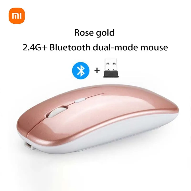 Xiaomi 2.4GHz Bluetooth Mouse Wireless USB Rechargeable Silence Ergonomics Double Model Mini