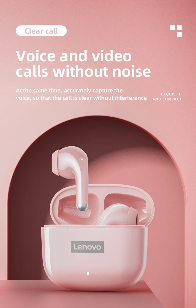 Original Lenovo LP40 Pro TWS Earphones Wireless Bluetooth 5.1 Sport Noise Reduction Headphones Touch Control 250mAH Earphones