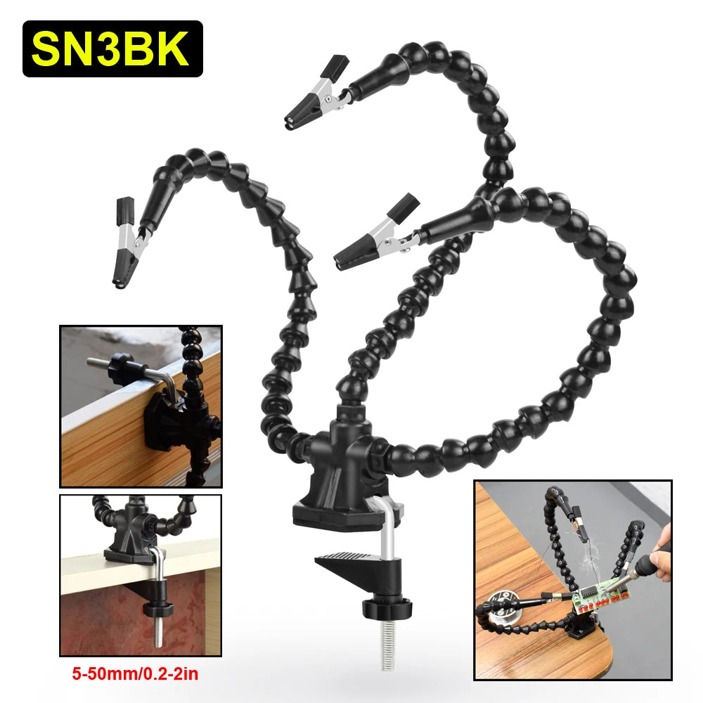 Helping Hands Third Hand Soldering Tool PCB Holder Flexible Arms with Table Clip Crafts Jewelry Hobby Workshop Helping Station