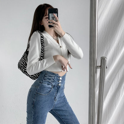 ZOENOVA Stretch Jeans Women 2022 Push Up Sexy Retro High Waist Skinny Mom Pants Korean Fashion Denim Trousers Femme Spring New