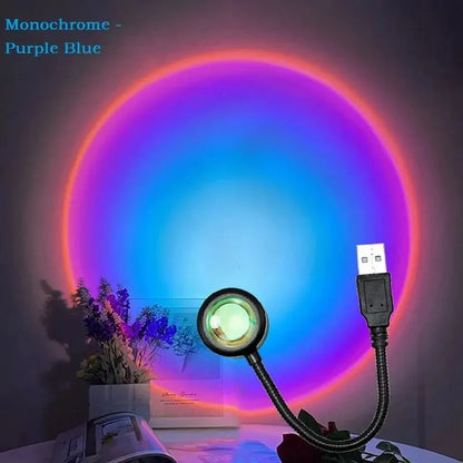 USB Sunset Light LED Rainbow Neon Night Lamp Mobile Phone Self Photography Light Wall Atmosphere Lighting For Bedroom Decoration