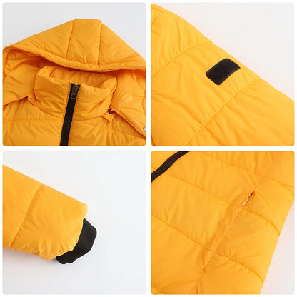 Long Quilted Puffer Jacket for Women in Bold Colors