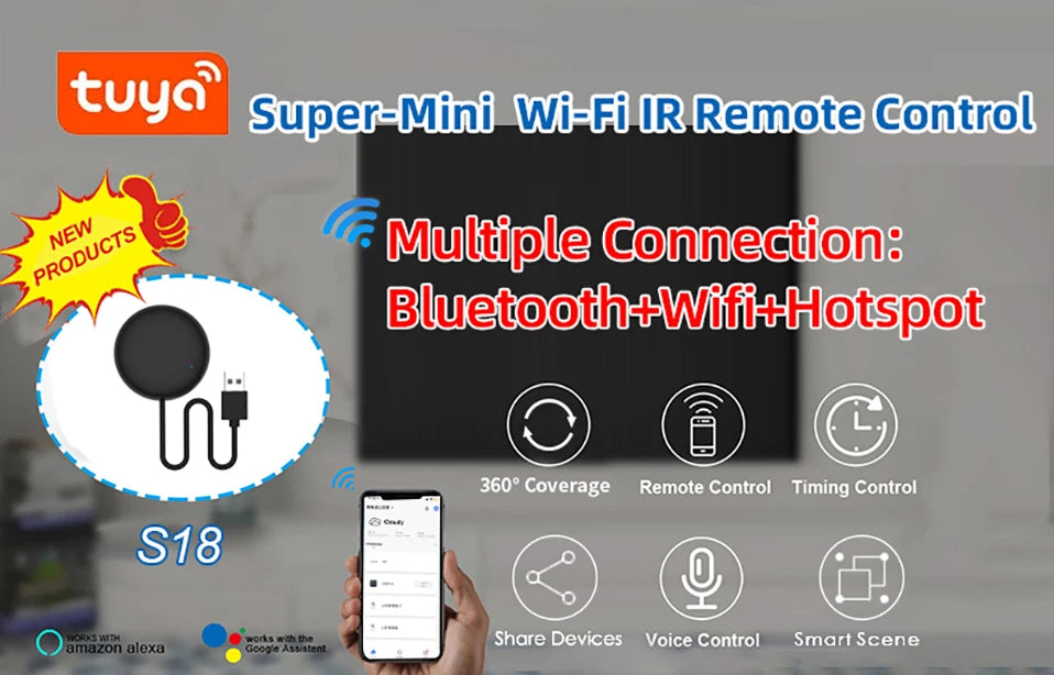 Tuya WiFi IR Remote 2PACK For Smart Home APP SmartLife Remote Control För TV AC Remote Fungerar med Alexa Google Home Yandex Alice