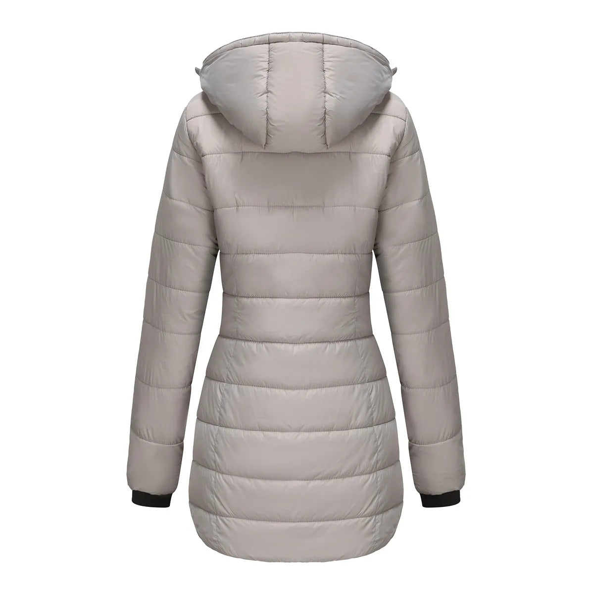 Long Quilted Puffer Jacket for Women in Bold Colors