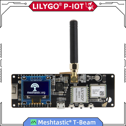 LILYGO® TTGO Meshtastic T-Beam V1.2 ESP32 LoRa 915MHz 433MHz 868MHz 923MHz WiFi BLE GPS Med 0,96 tum OLED 18650 batterihållare