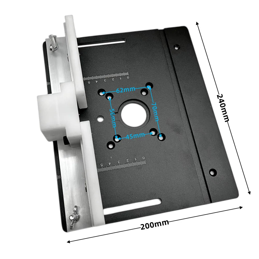 Router Lift Kit W/ Aluminum Router Plate for 65mm Diameter Motors Woodworking Router Table Workbench Trimmer Engraving Machine