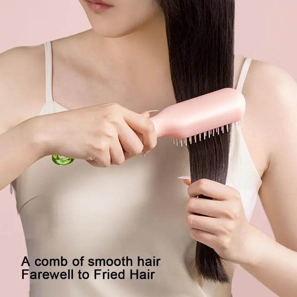 1pc Self-Cleaning Hair Comb – Anti-Static, Retractable, Rotating, Lifting Hairbrush with Scalp Massage and Safety Airbag.