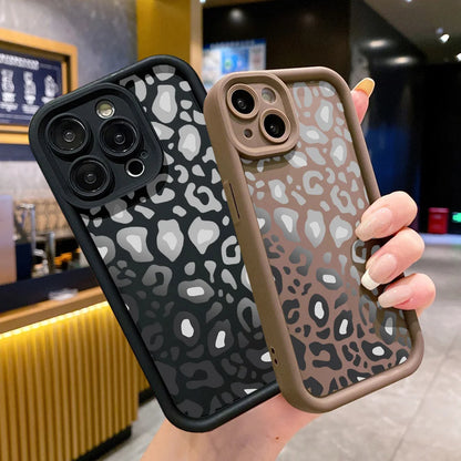 Brunt telefonfodral Leopard mjukt skal Stötsäkert för iPhone