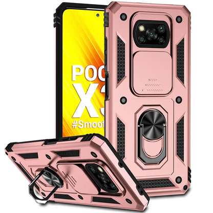 Stötsäkert Pansarfodral för Xiaomi Pocophone Poco X3 Pro, Bilhållare Telefonskydd för Poco X3 NFC, X3 Pro, Kameralinsskydd Funda