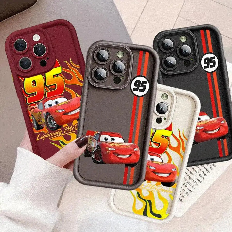 Lightning McQueen Phone Case for Apple iPhone 16 11 13 15 12 14 Pro Max 7 XR X XS 13 12 Mini 14 Plus 8 SE Silicone Cover