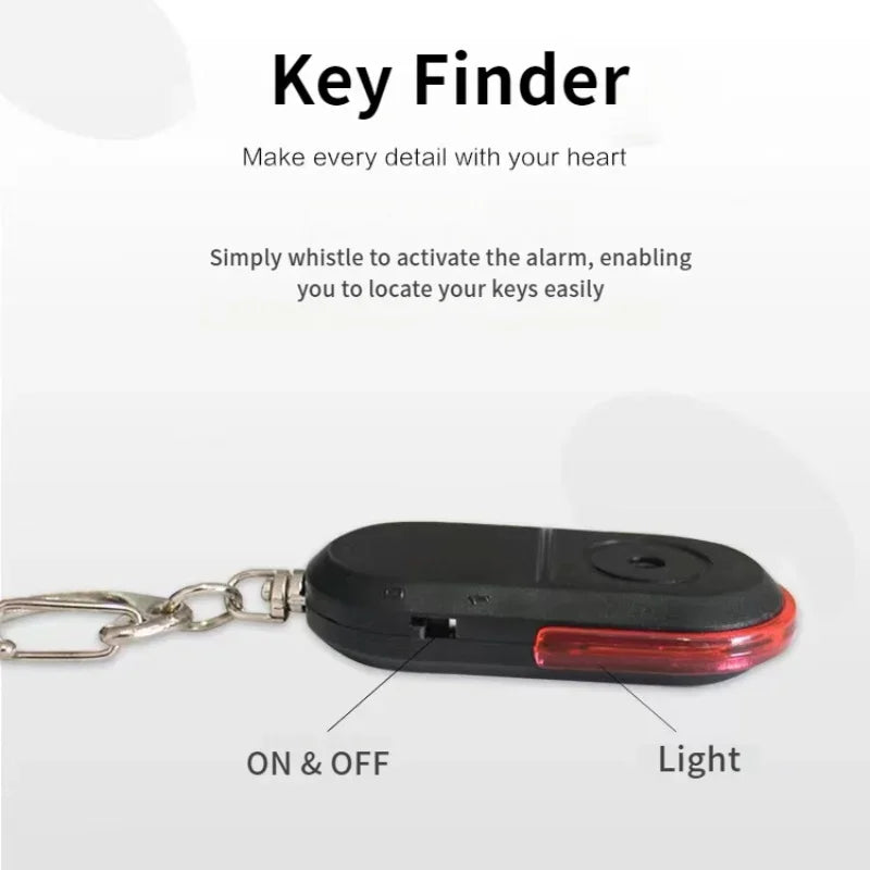 Smart Find Locator Anti-Lost Key Finder Keychain Whistle Beep Sound Control LED Torch Portable Car Key Mini Finder