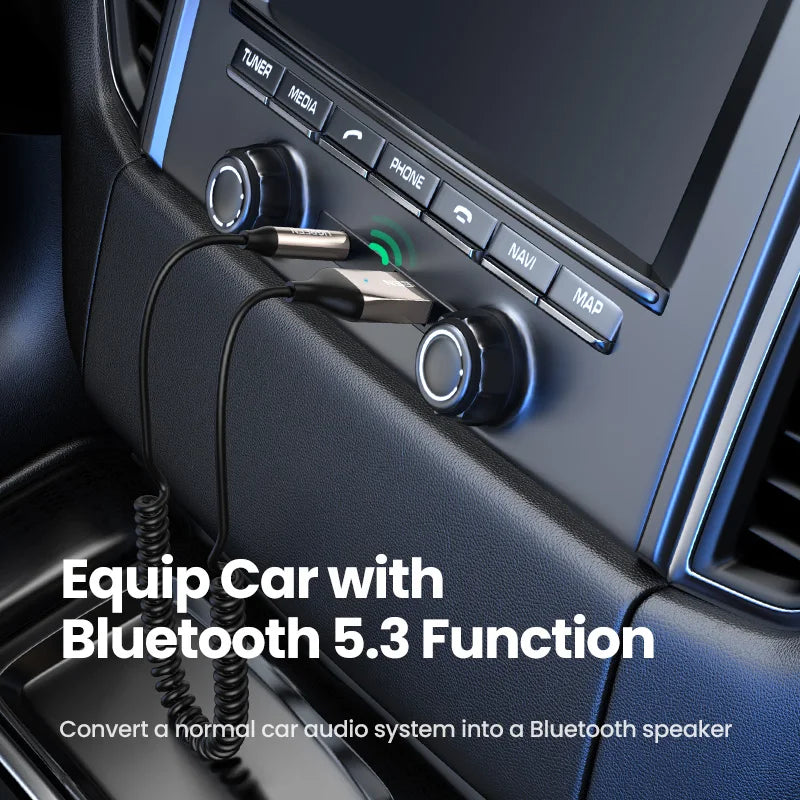 Bluetooth Receiver 5.3 Adapter Hands-Free Car Kits AUX Audio 3.5mm Jack Music Wireless Receiver for Car BT Transmitter