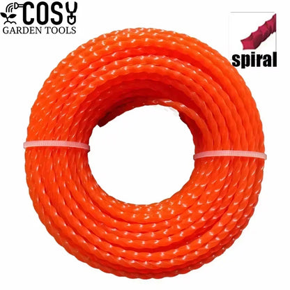 COSY 2.4mm/2.7mm/3mm/3.3mm/4mm Grass Trimmer Line Nylon Strimmer Line Spiral Brush Cutter Rope Mower Accessories Garden Tool