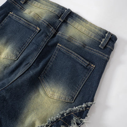 Casual Lösa blå jeans Rippade jeansbyxor med vida ben Kvinnor Streetwear med hög midja Harajuku raka byxor 2024 Sommarunderdel