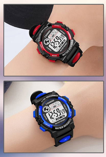 COOBOS Brand Children Watch Sports Digital Watch for Kids Boys Girls Student 30M Waterproof Multifunctional LED Wristwatch