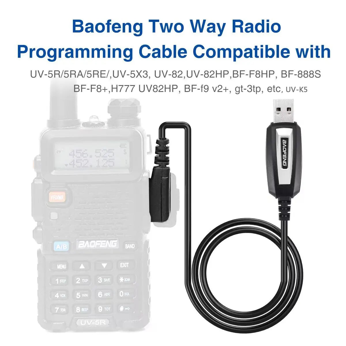 USB-programmeringskabel med CD för Baofeng UV-5R 82 888S UV-S9PLUS UV-13 16 17 21 Pro Quansheng UV-K5 5R Plus Walkie Talkie Radio