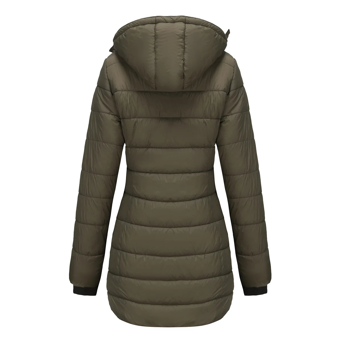 Long Quilted Puffer Jacket for Women in Bold Colors