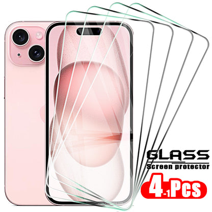 1pcs-HD Screen Protector and Case with Tempered Glass for iPhone Models