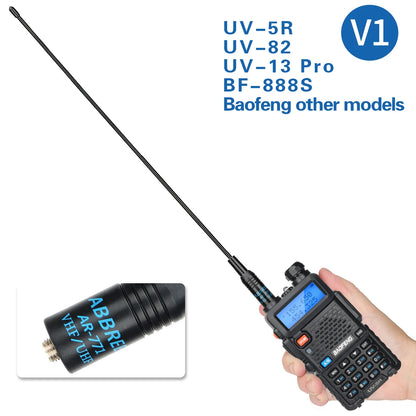 ABBREE AR 771 SMA Female Antenna Dual Band 144/430MHz for Baofeng UV 5R S9PLUS UV 13 21Pro Quansheng UV K5 Walkie Talkie NA771