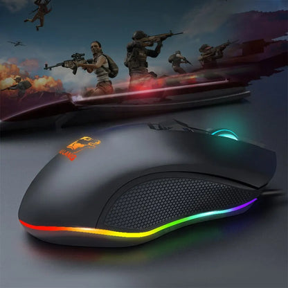 Gaming Mouse Wired USB Optical Computer Mice with RGB Backlight 3 Adjustable DPI Ergonomic Gamer Laptop PC Mouse with 6 Buttons