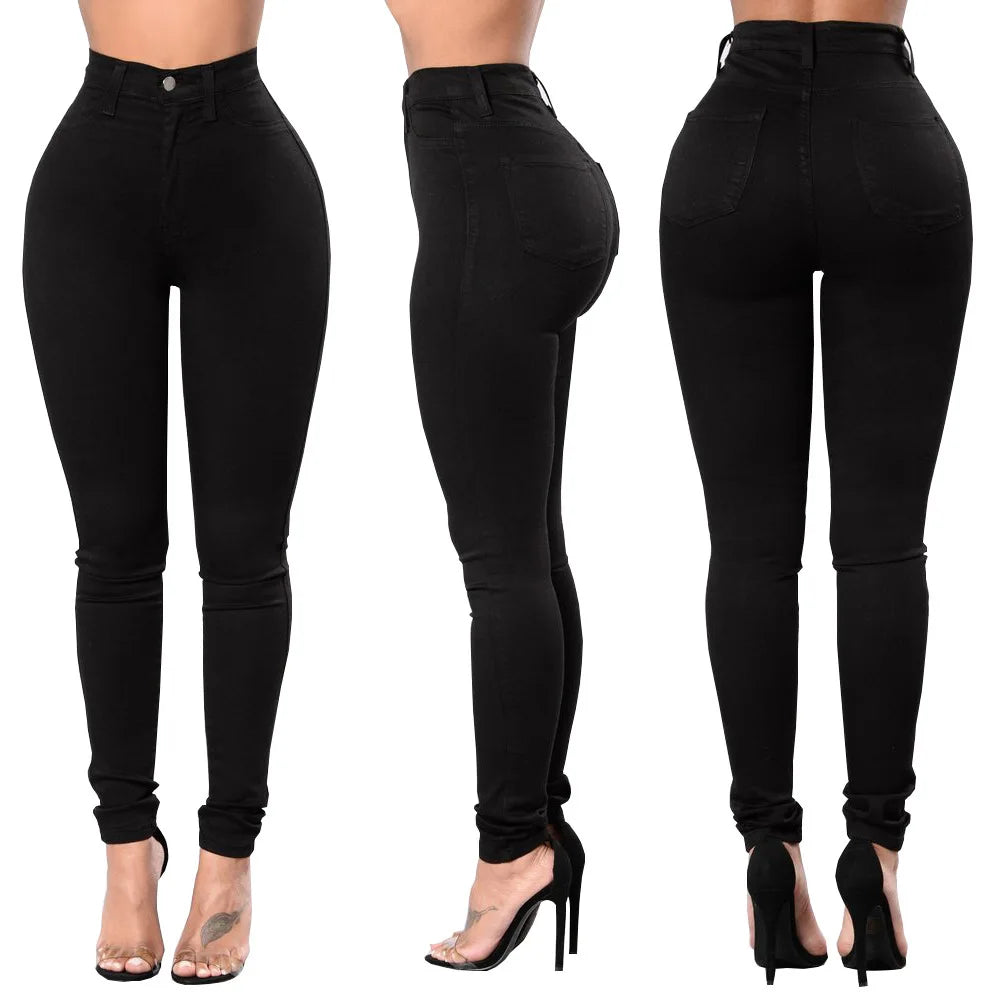 Super Stretch Skinny Jeans with Retro and Slim Fit Design