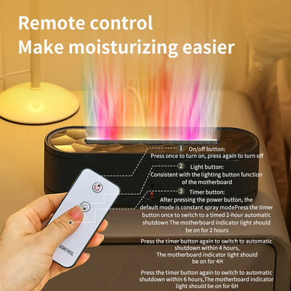 Rainbow Aroma Diffuser – Fire Flame USB Air Humidifier, Essential Oil Diffuser with Remote Control for Home Fragrance