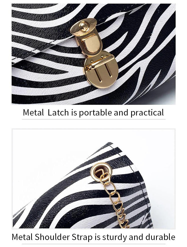 Leopard Pattern Square Bag – Large Capacity Metal Buckle Shoulder Crossbody Cell Phone Bag for Women