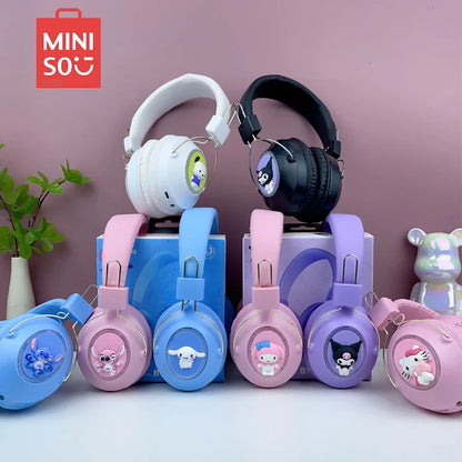 Nya Sanrio Kuromi Stitch Cartoon Bluetooth-sporthörlurar med LED-blinkande trådlösa Esports-spelhörlurar