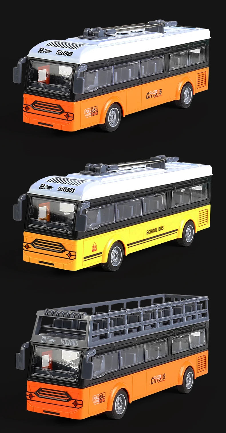 Remote Control Tour Bus – 4CH Double Decker Sightseeing Bus, Simulated Ambulance & School Bus Model, RC Electric Vehicle Toys