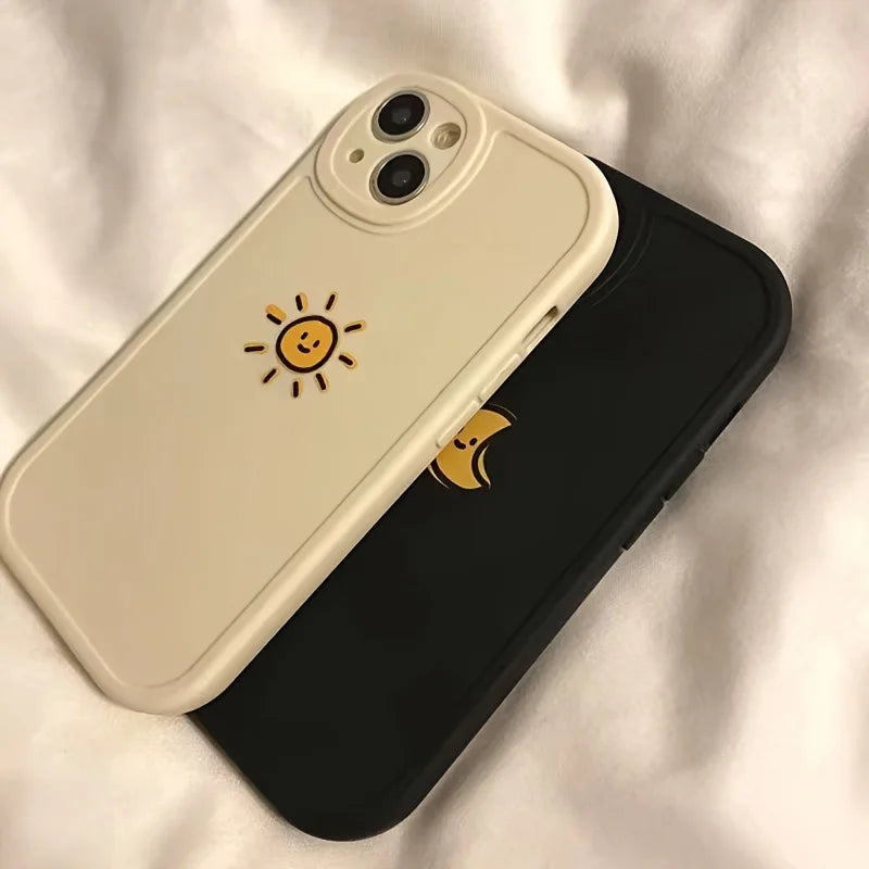 Sun Moon Silicone Cases Cover Phone Case For iPhone