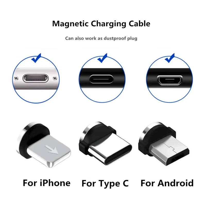 7pin Magnetic Tips NNBILI Magnetic Cable Type C Micro USB Magnet Replacement Part Fast Charging Magnet Adapter Tips for iPhone