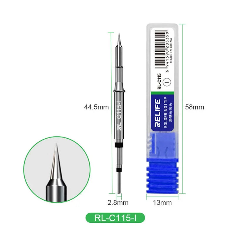 RELIFE Super Fine C210 T245 C245 Soldering Tip C210 C115 Soldering Iron Tip for GVM T210 GVM T115 Professional Soldering Station