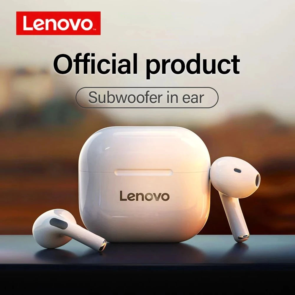 Original Lenovo lp40 Bluetooth-hörlurar 5.0 uppslukande ljud HIFI TWS med mikrofonpekkontroll för lång väntetid Rörelse