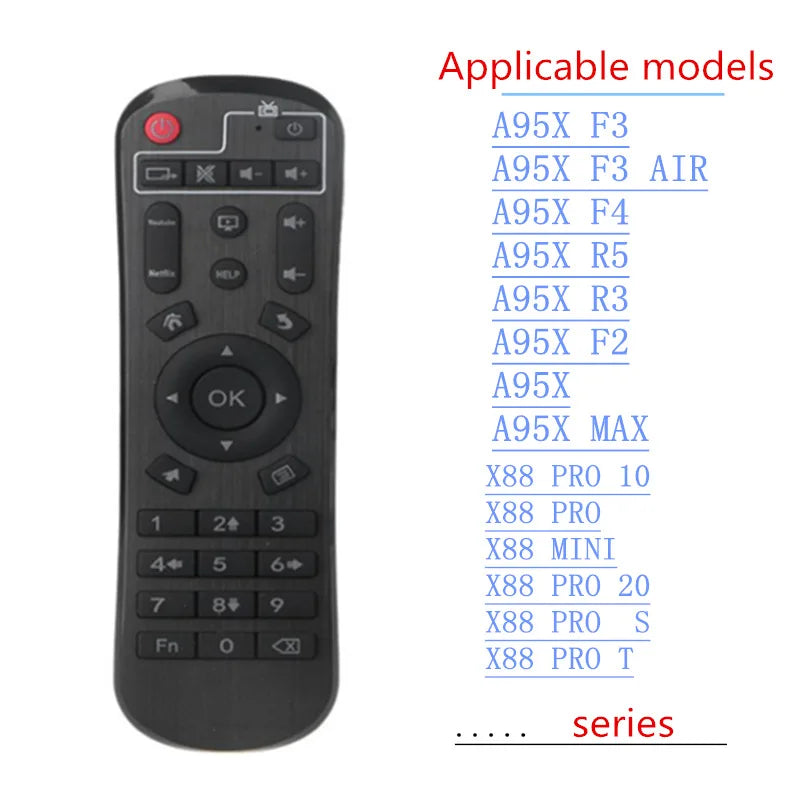 IR Remote Control For Android TV Box H96 max/tX3/X96/X88/HK1 MAX/H40/MX1/TX6S/MX10PRO/T95/QBOX Replacement Remote Controller