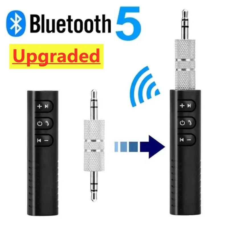 Bil Bluetooth 5.0-mottagare 3,5 mm 3,5 AUX-jack Stereomusikljud Bilsats Sändare Högtalare Förstärkare Trådlös Adapter med Mic