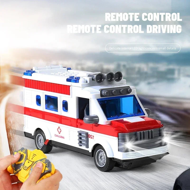 Remote Control Tour Bus – 4CH Double Decker Sightseeing Bus, Simulated Ambulance & School Bus Model, RC Electric Vehicle Toys